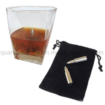 OEM Reusable Stainless Steel Bullet Shape Whiskey Stones Ice Cube